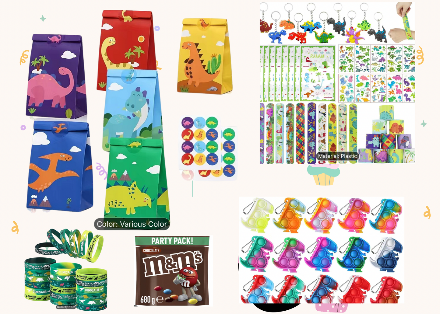 RAW-Some Dino Party Bags (14 Pieces)